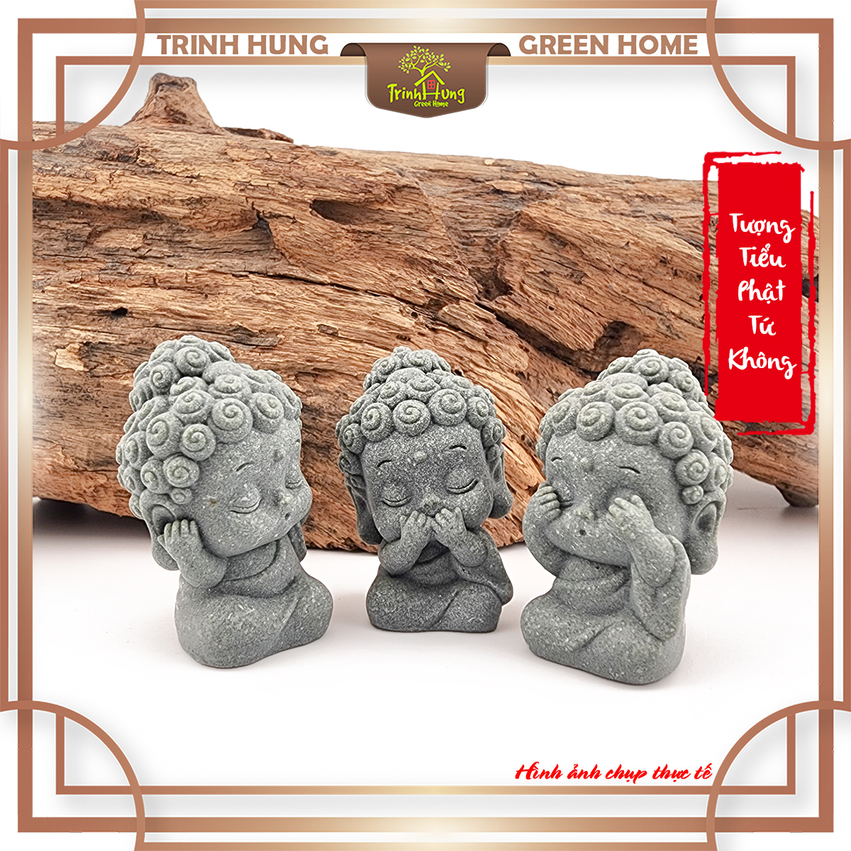 Bộ tượng tiểu phật tứ không đá sa thạch ST0338