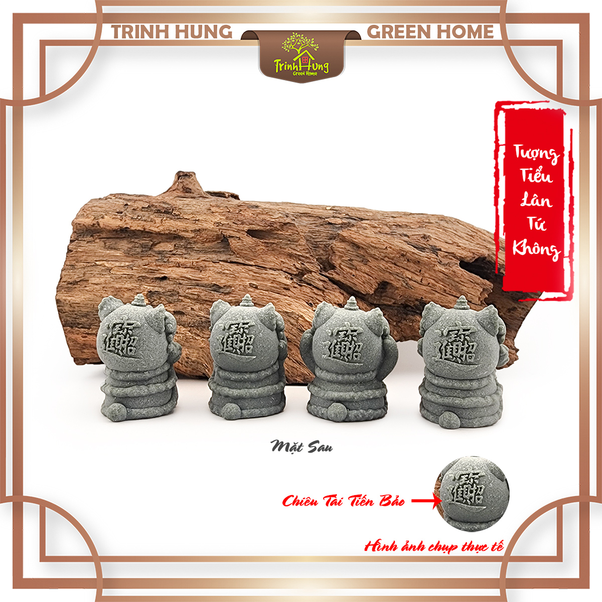 Bộ tượng tiểu lân tứ không đá sa thạch ST003
