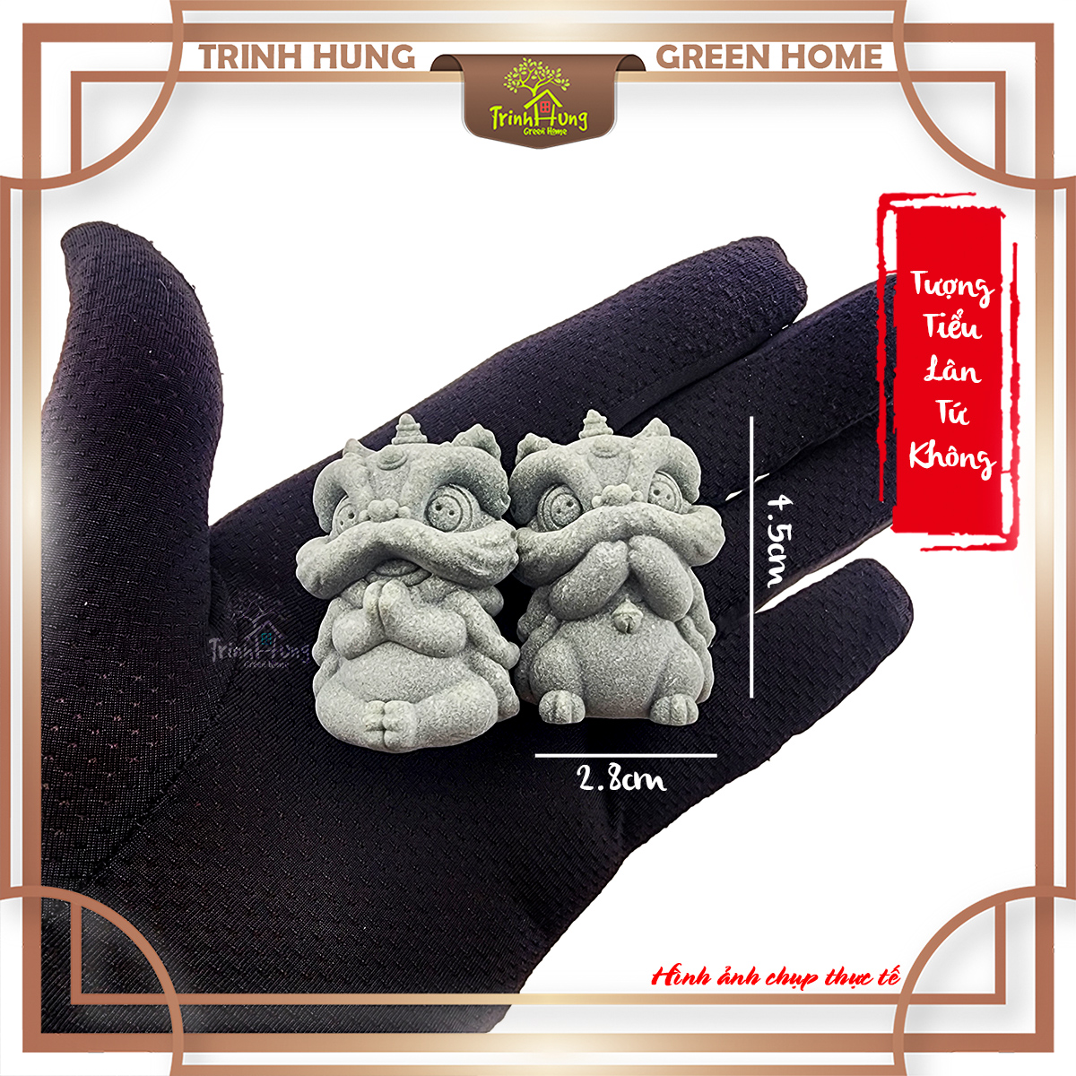 Bộ tượng tiểu lân tứ không đá sa thạch ST003