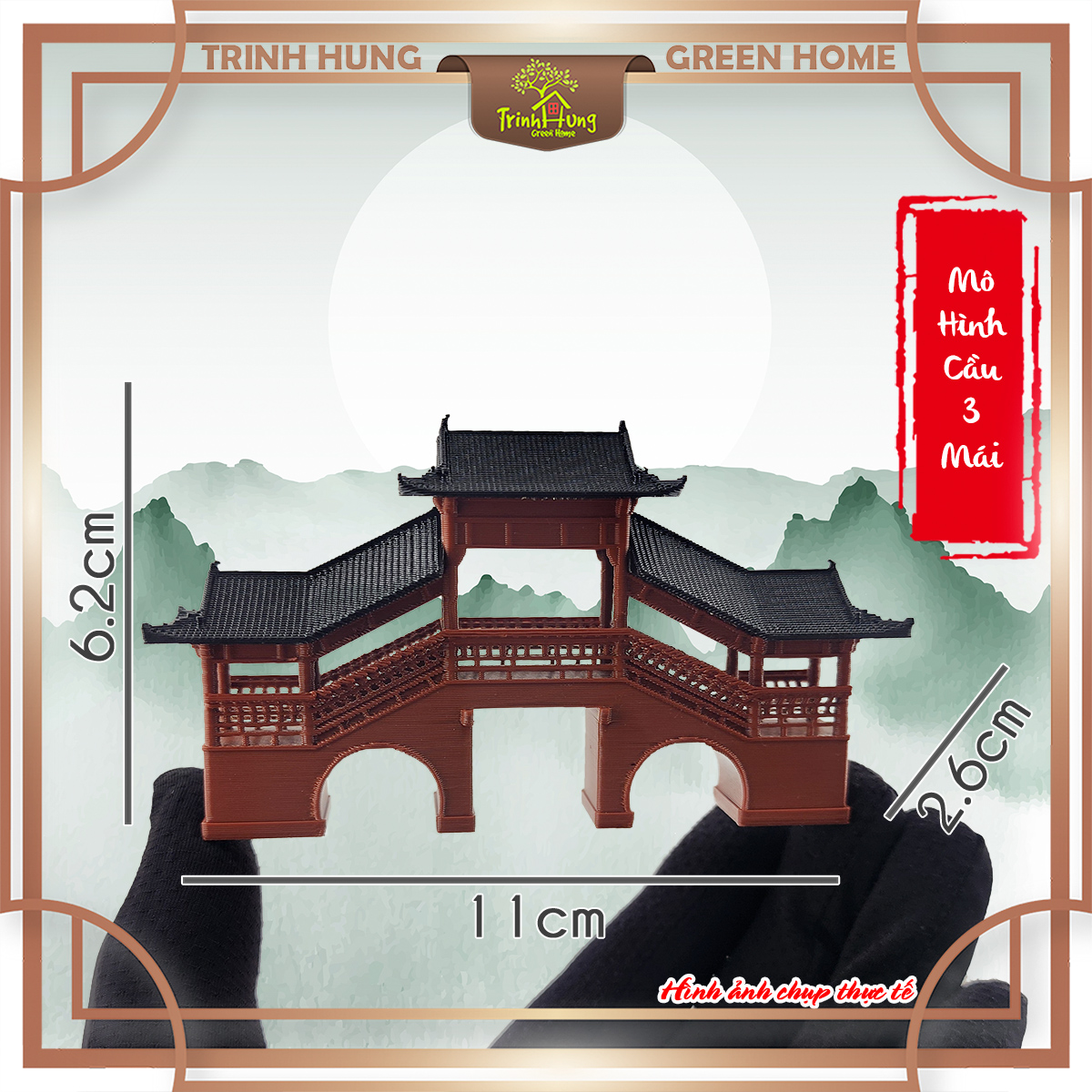 Mô hình nhà cổ trung quốc - cầu 3 mái