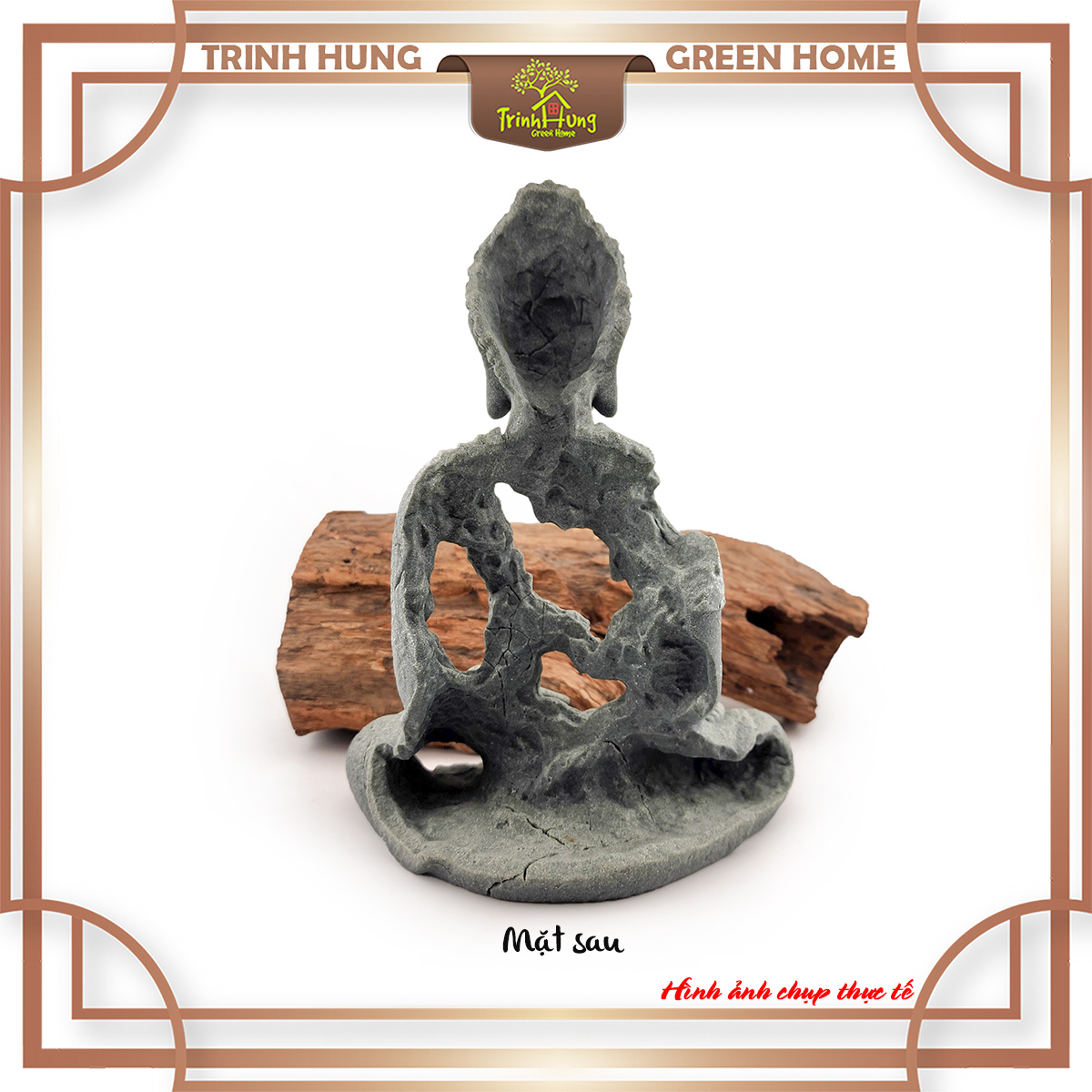 Tượng Hư Không Thiền Phật - xúc địa thủ ấn đá sa thạch ST0377