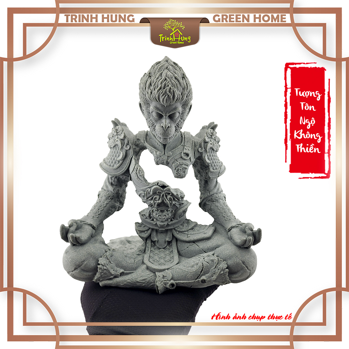 Tượng Ngộ Không - đấu chiến thiền tâm đá sa thạch ST0375