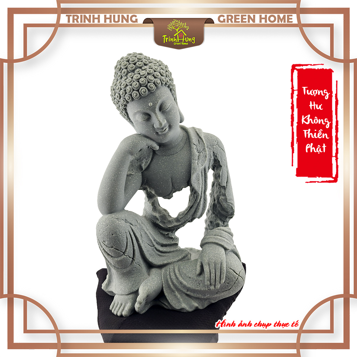 Tượng Hư Không Thiền Phật - An nhiên đá sa thạch ST0376