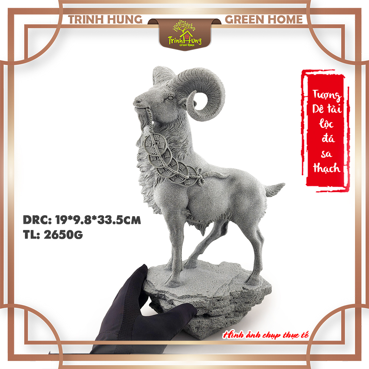 Tượng Dê tài lộc đá sa thạch