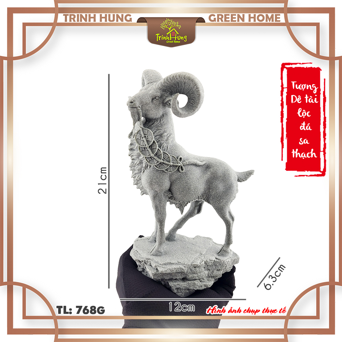 Tượng Dê tài lộc đá sa thạch