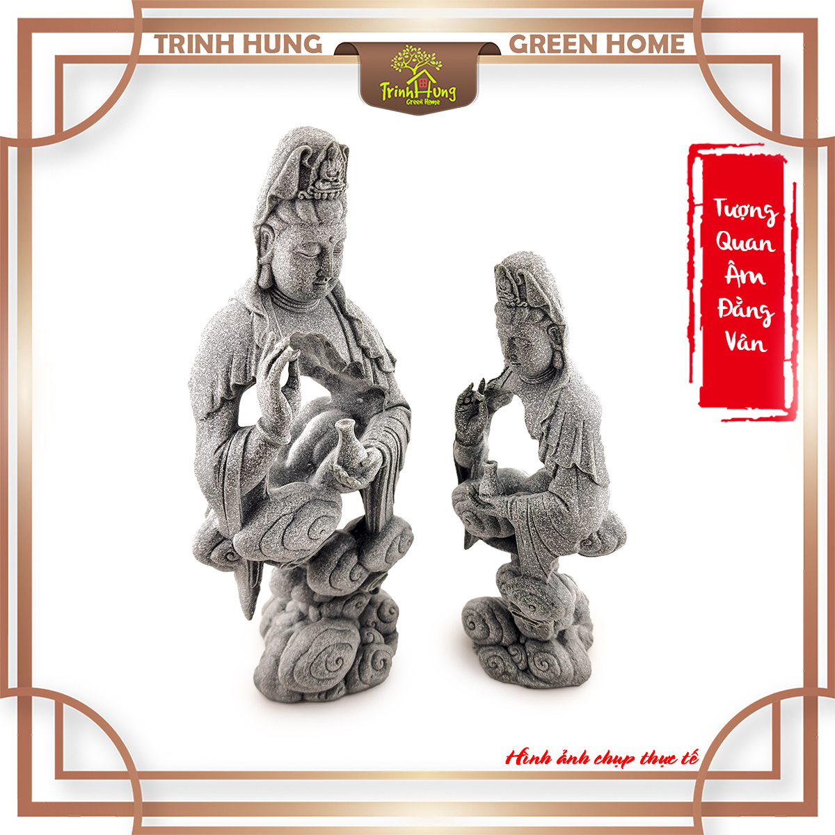 Tượng Quan âm đằng vân đá sa thạch