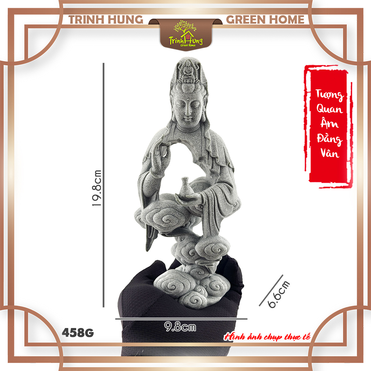 Tượng Quan âm đằng vân đá sa thạch