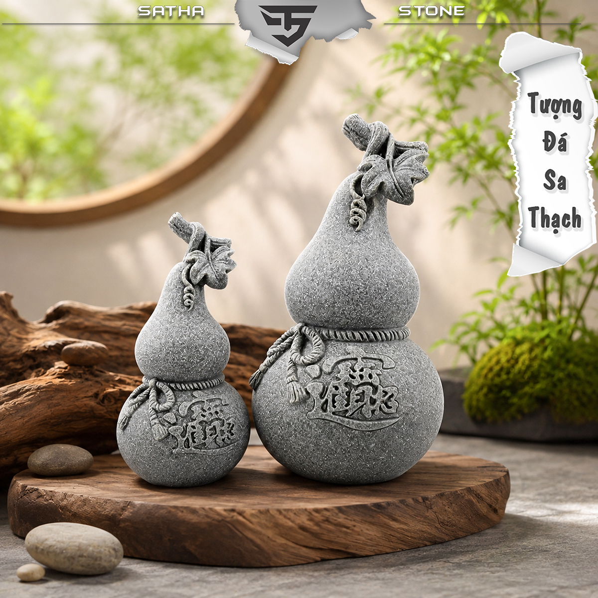 Tượng hồ lô may mắn đá sa thạch
