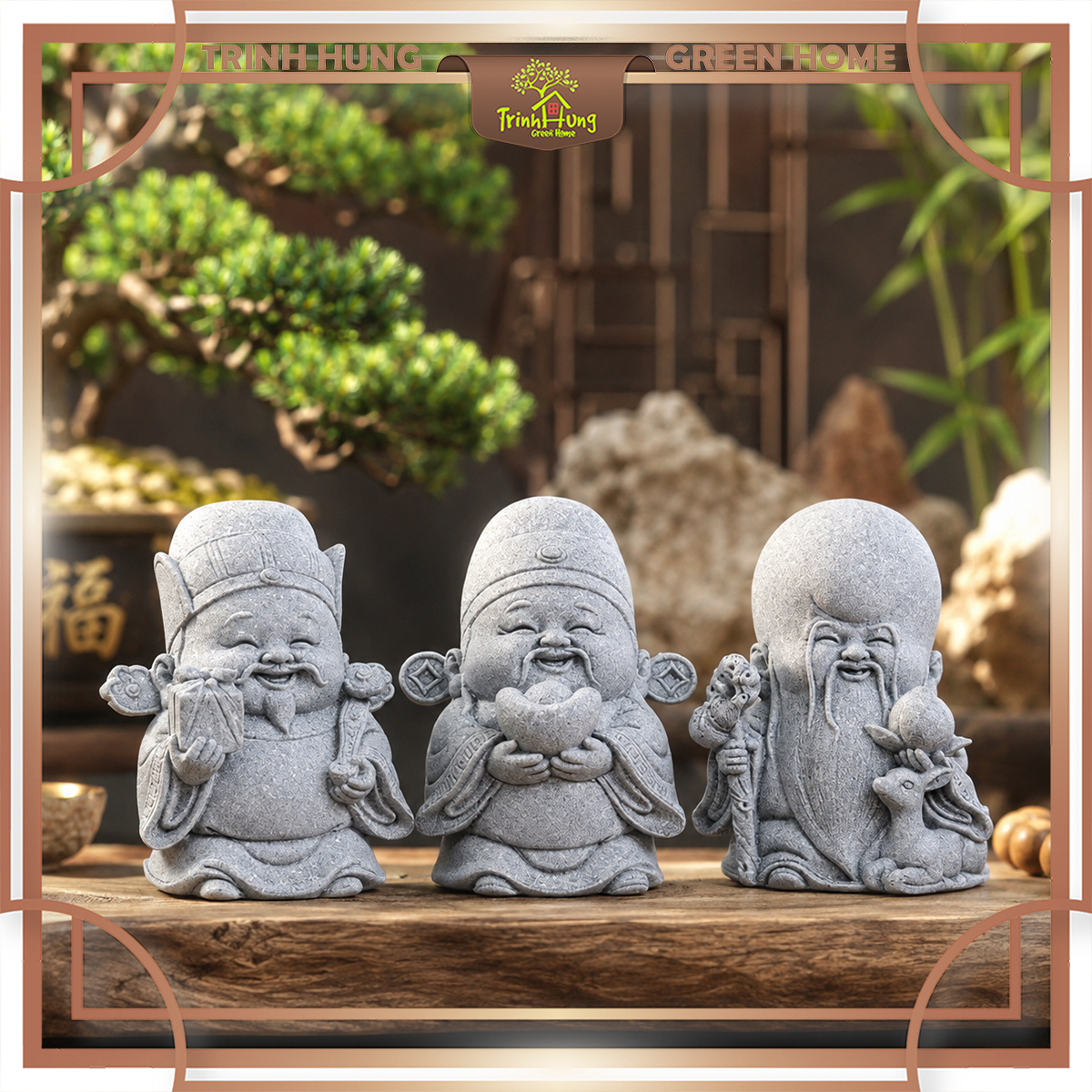 Bộ tượng Tam Đa đá sa thạch