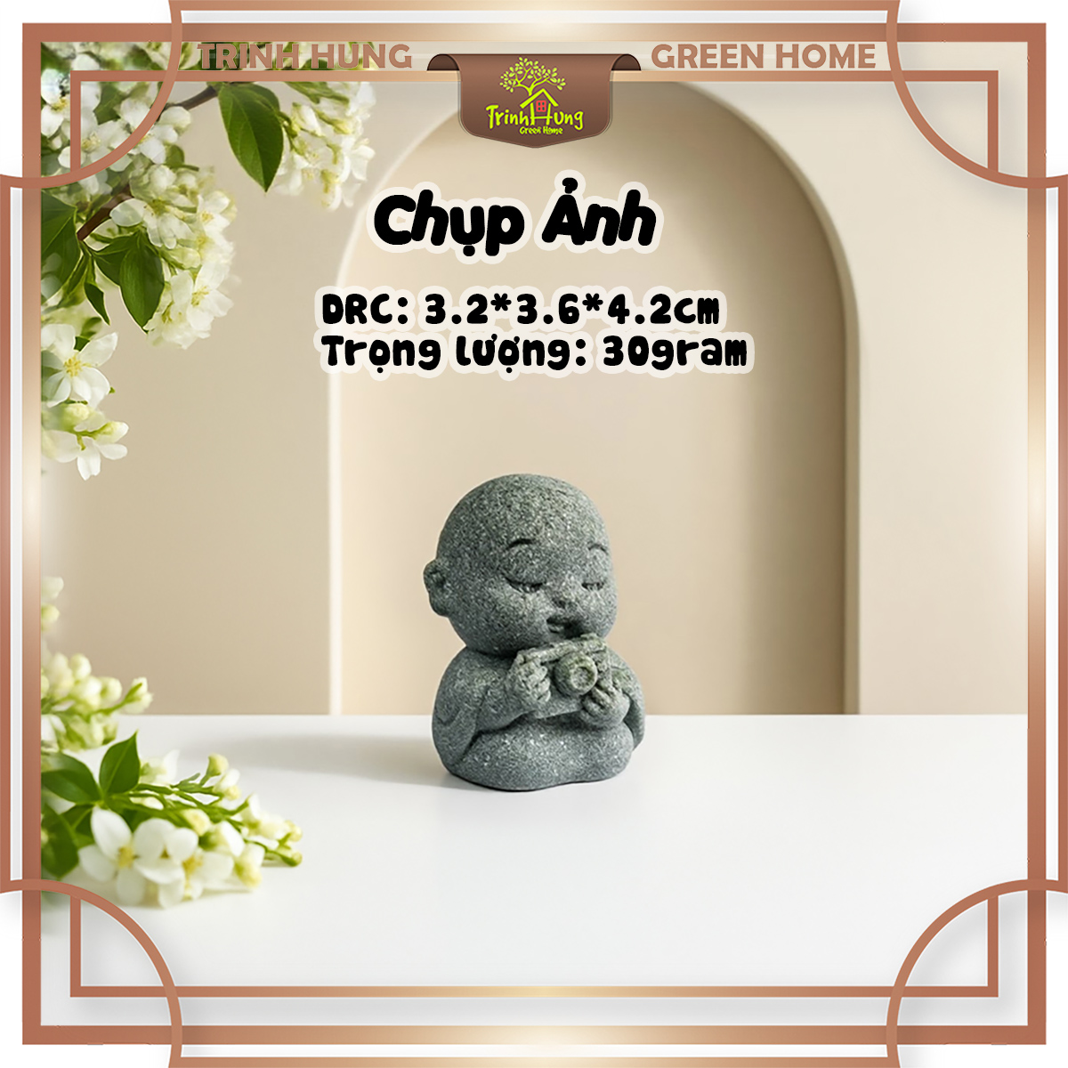 Tượng chú tiểu tu hành 4.0 đá sa thạch ST0316