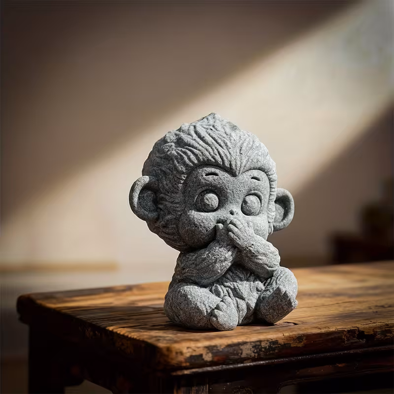 Bộ tượng thạch hầu tứ không đá sa thạch ST0380