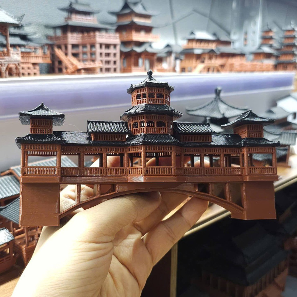 Mô hình nhà cổ trung quốc - Phong vũ kiều