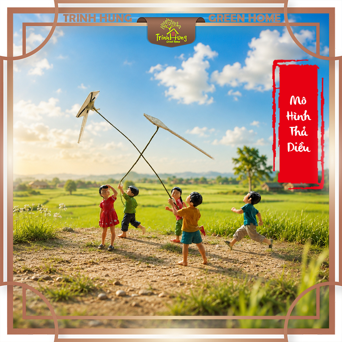 Mô hình Diorama 1/64 - thả diều - in 3D sắc nét
