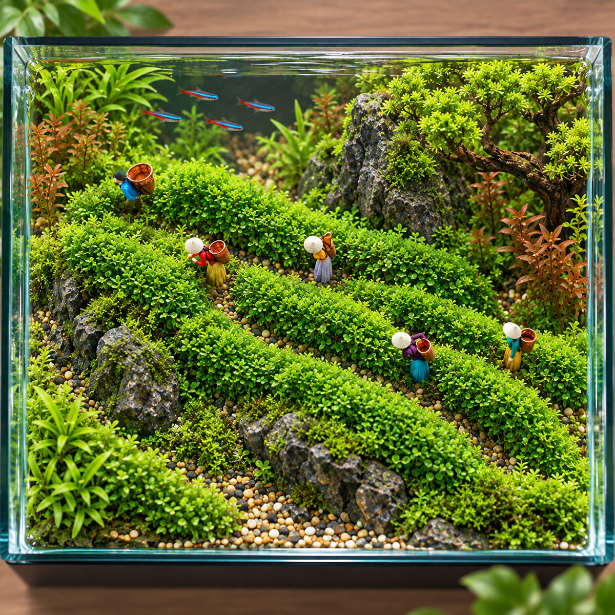 Mô hình người hái chè in 3D sắc nét