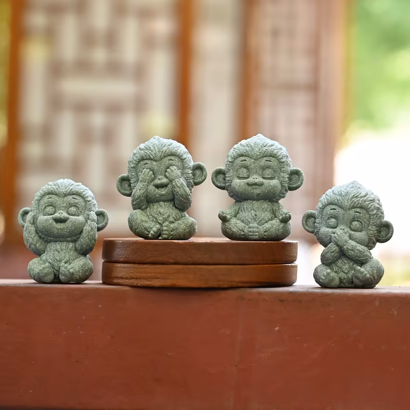Bộ tượng thạch hầu tứ không đá sa thạch ST0380
