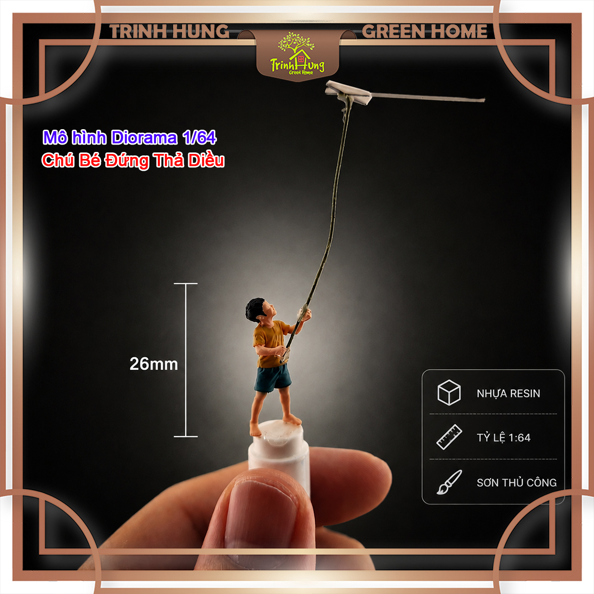 Mô hình Diorama 1/64 - thả diều - in 3D sắc nét