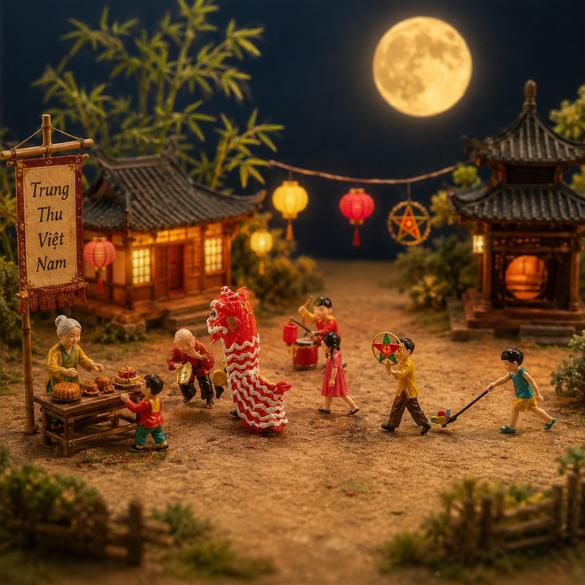 Mô hình trung thu, lễ hội in 3D sắc nét - Diorama 1:87