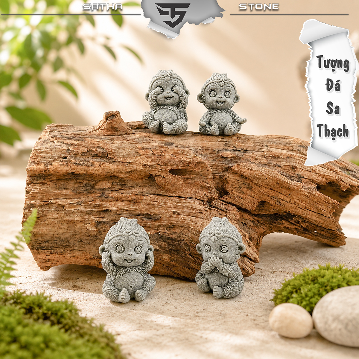 Bộ tiểu Tôn Ngộ Không tứ không đá sa thạch ST.PVN2677