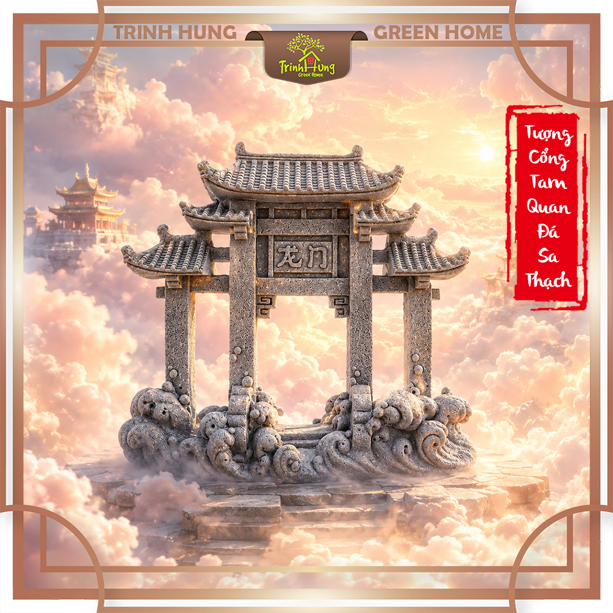 Tượng cổng tam quan đá sa thạch ST.PVN2685