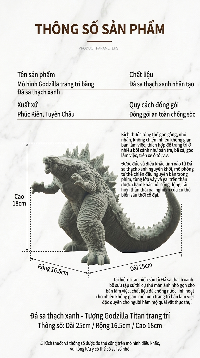 Tượng Godzilla đá sa thạch ST0299
