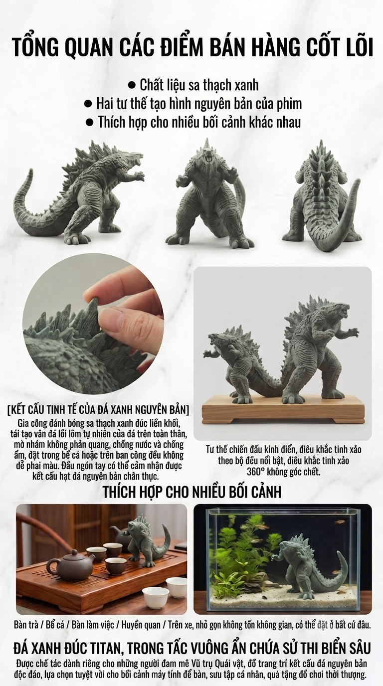 Tượng Godzilla đá sa thạch ST0299