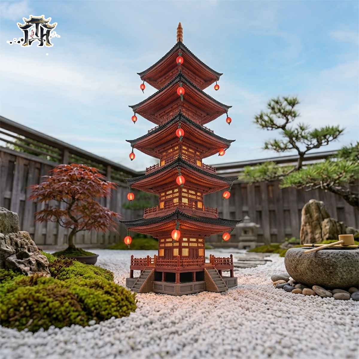 Mô hình nhà Nhật in 3D - tháp 5 tầng Toji
