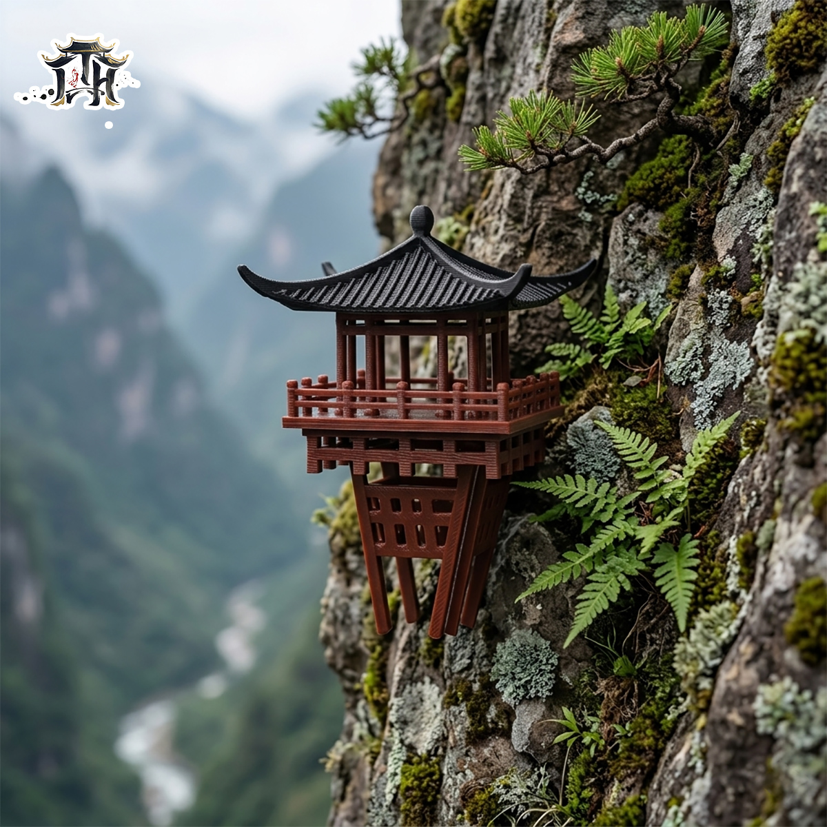 Mô hình nhà cổ trung quốc - Lầu treo vách núi