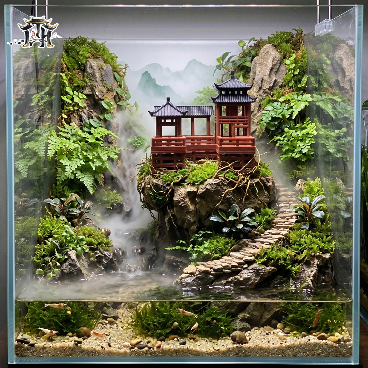Mô hình nhà cổ trung quốc - Lầu 2 tháp