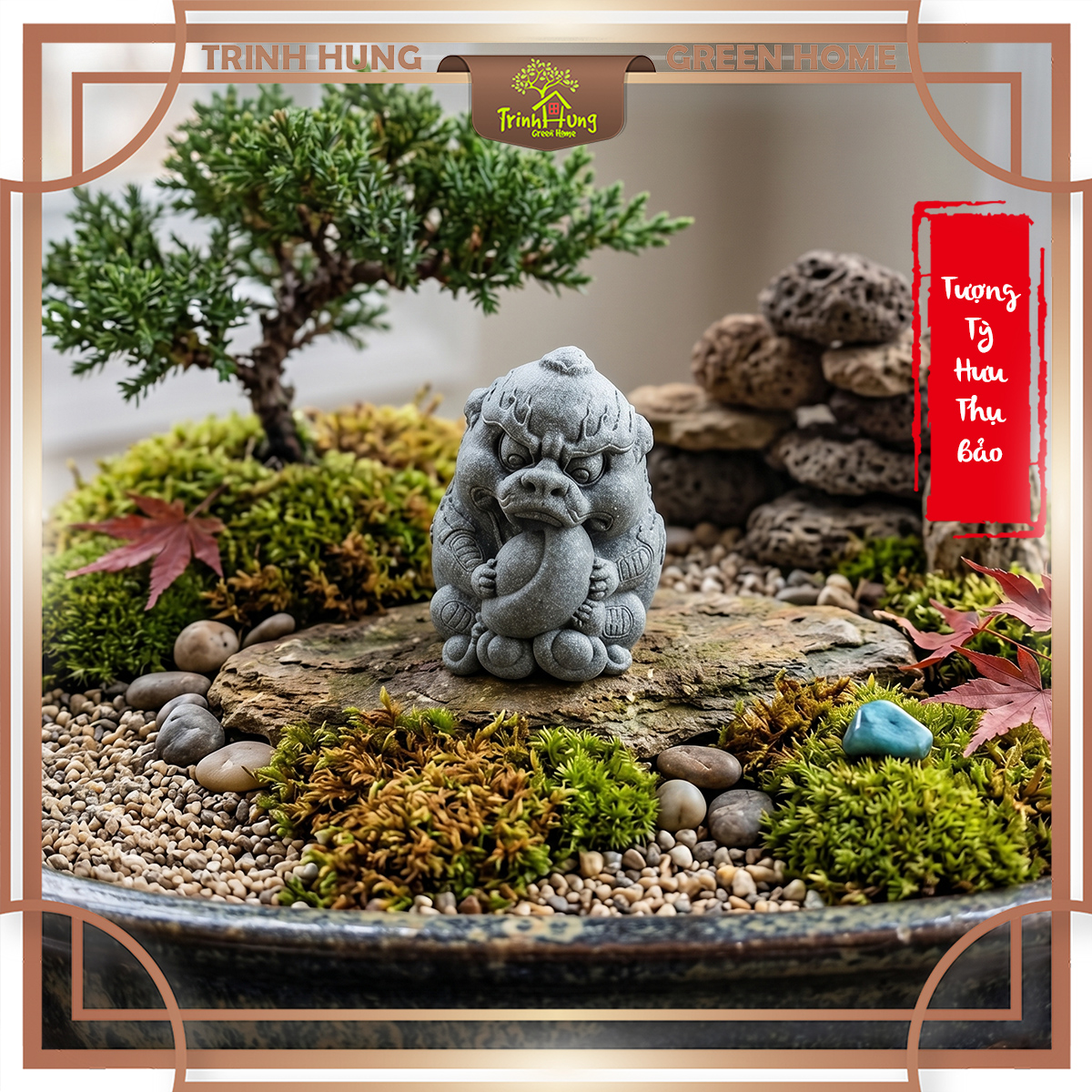 Tượng Tỳ Hưu thụ bảo đá sa thạch ST0260