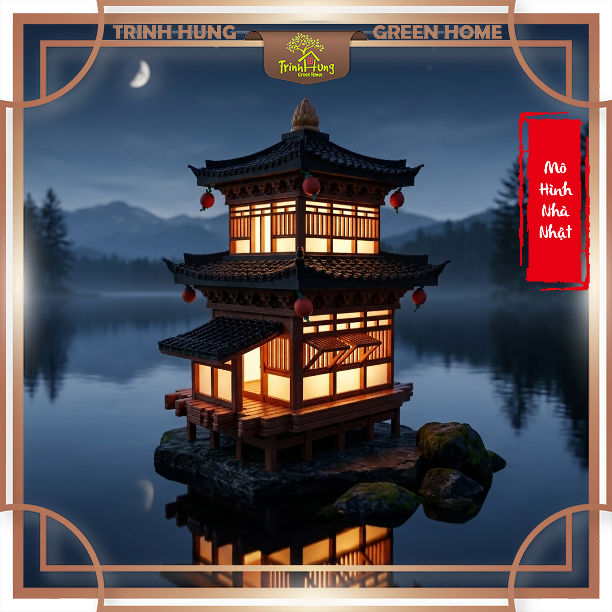 Mô hình nhà Nhật in 3D - nhà có mái hiên 2 tầng