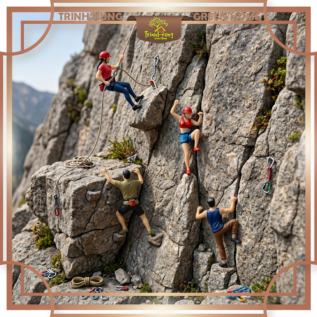 Mô hình Diorama picnic, leo núi in 3D sắc nét