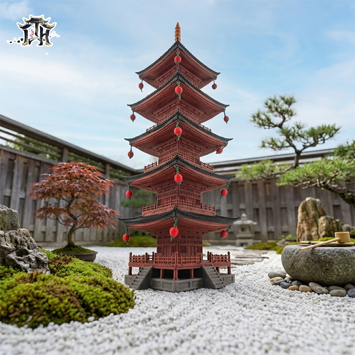 Mô hình nhà Nhật in 3D - tháp 5 tầng Toji