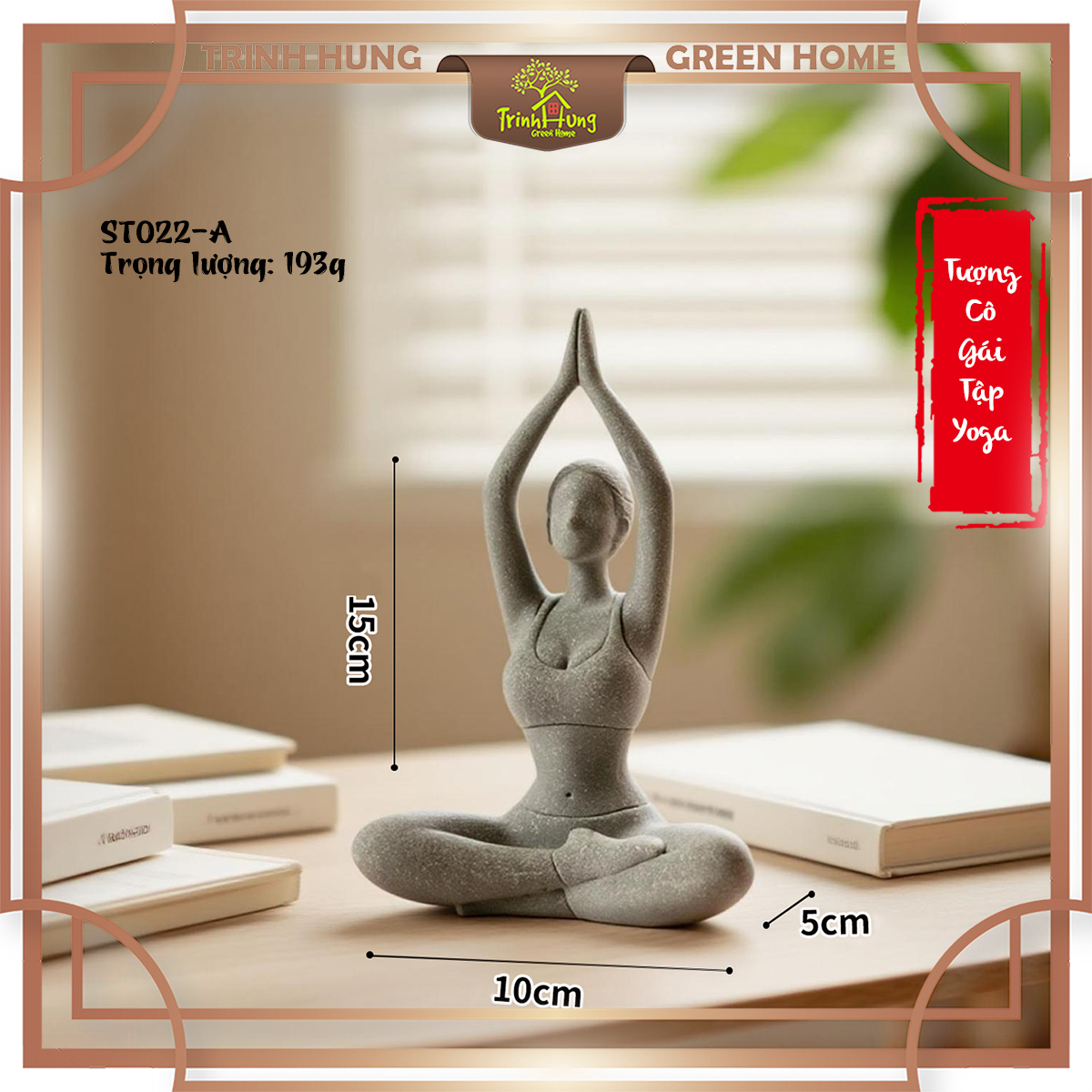 Tượng cô gái tập Yoga đá sa thạch ST221