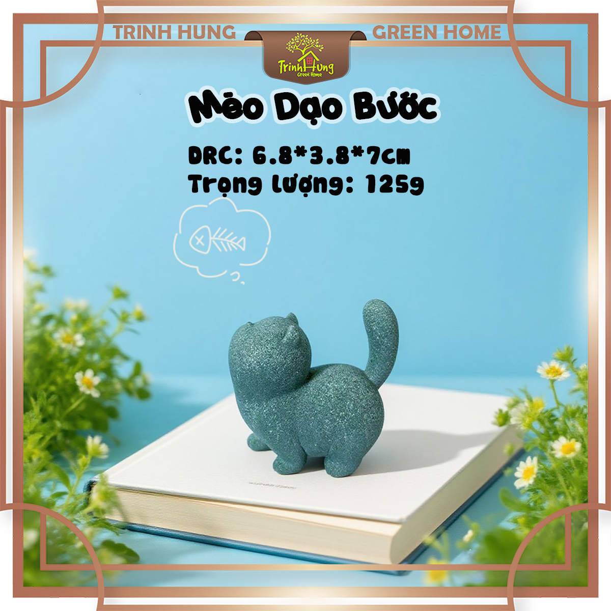 Tượng mèo thư thái đá sa thạch