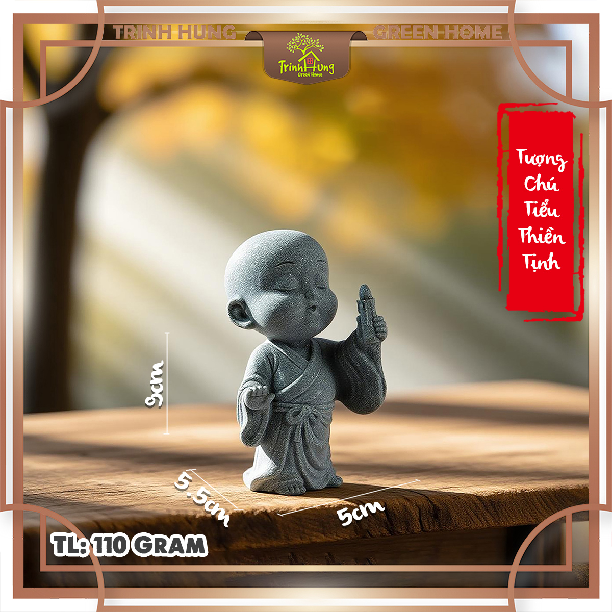 Tượng chú tiểu thiền tịnh đá sa thạch