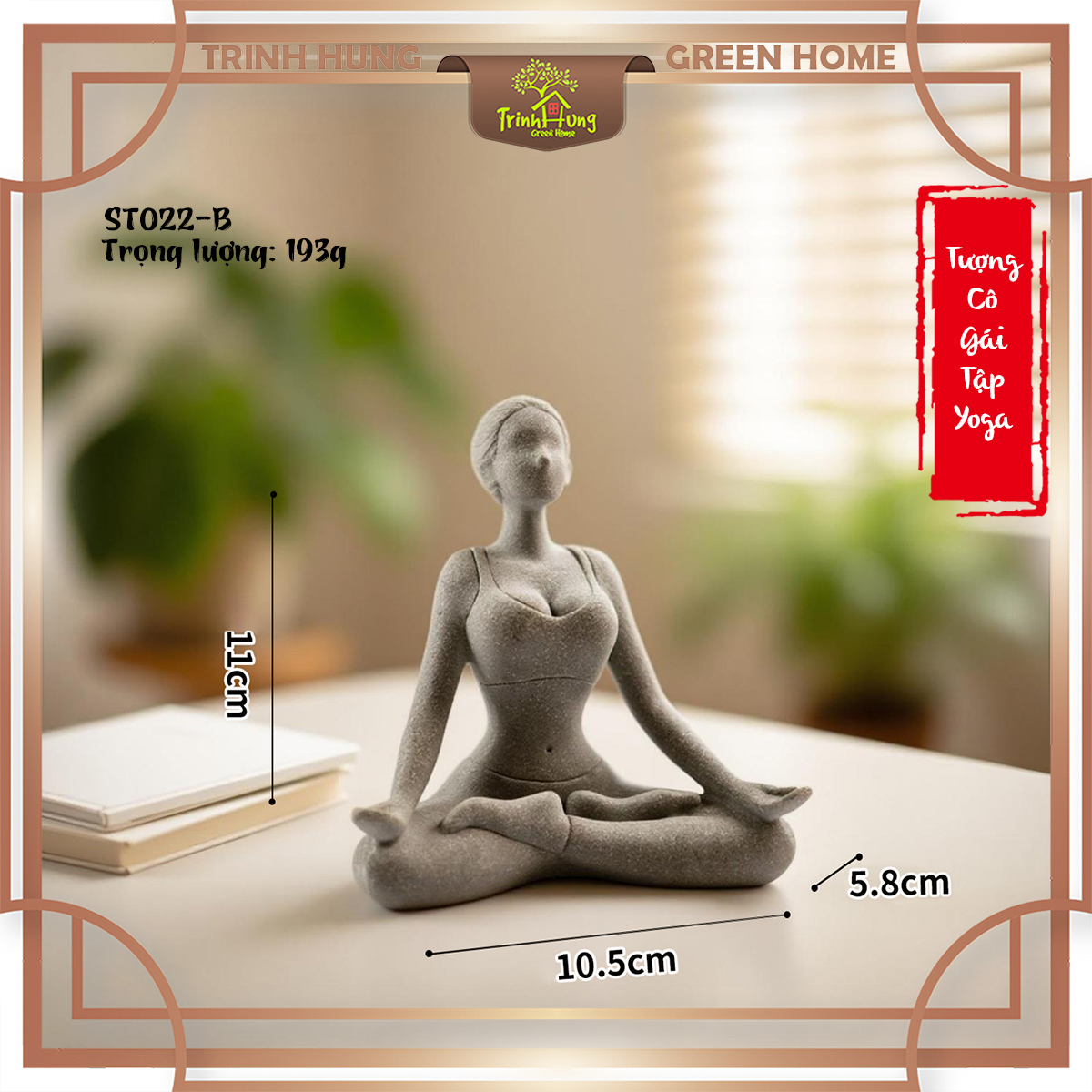 Tượng cô gái tập Yoga đá sa thạch ST221