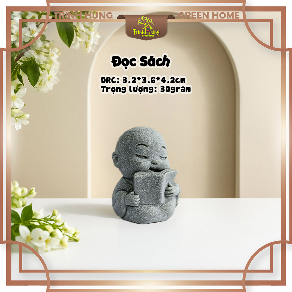Tượng chú tiểu tu hành 4.0 đá sa thạch ST0316