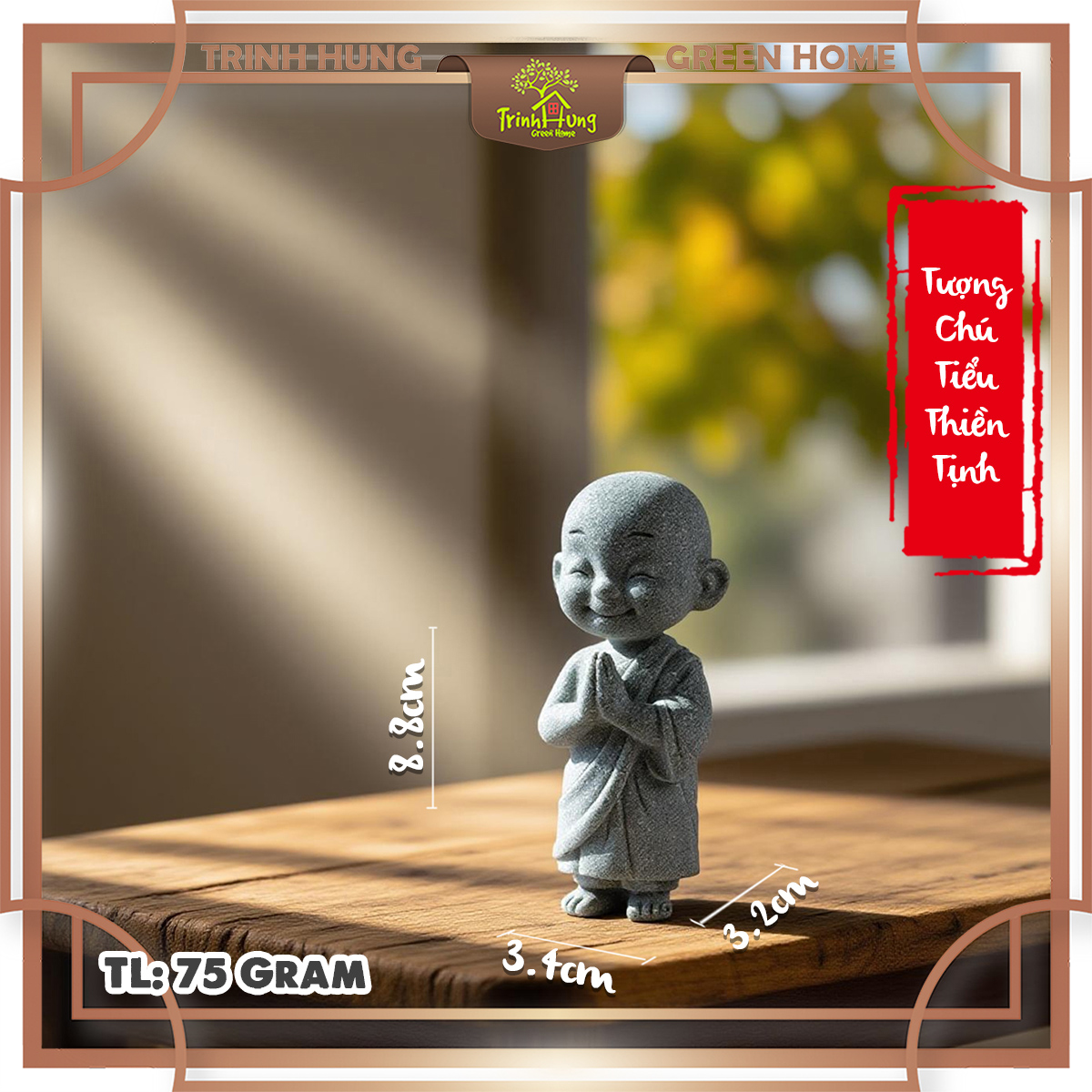 Tượng chú tiểu thiền tịnh đá sa thạch