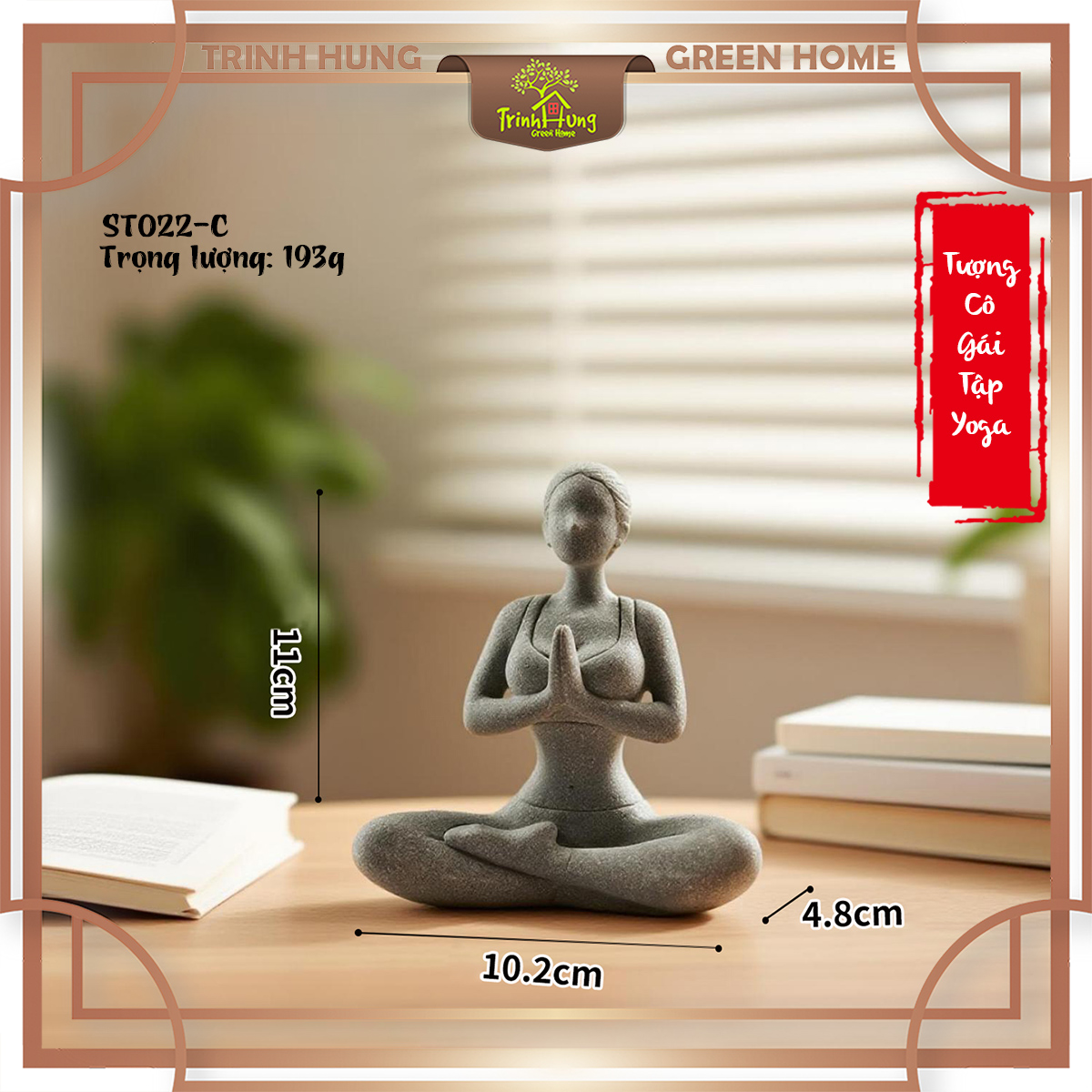 Tượng cô gái tập Yoga đá sa thạch ST221