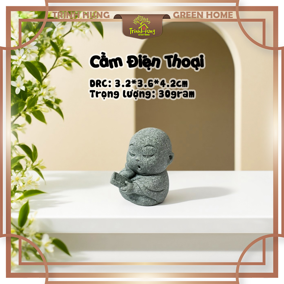 Tượng chú tiểu tu hành 4.0 đá sa thạch ST0316