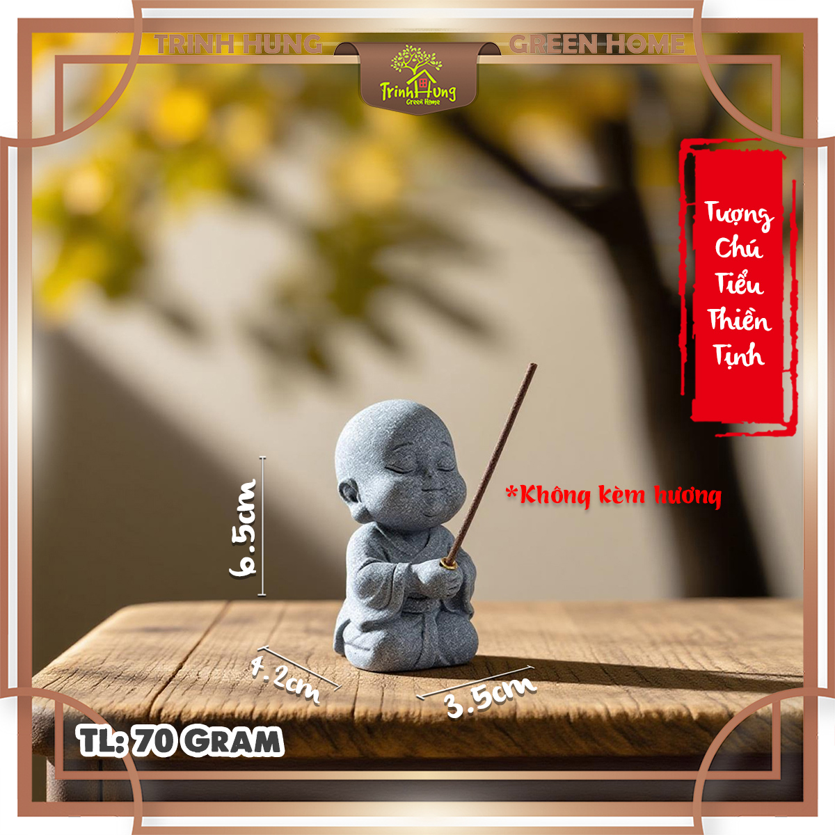Tượng chú tiểu thiền tịnh đá sa thạch