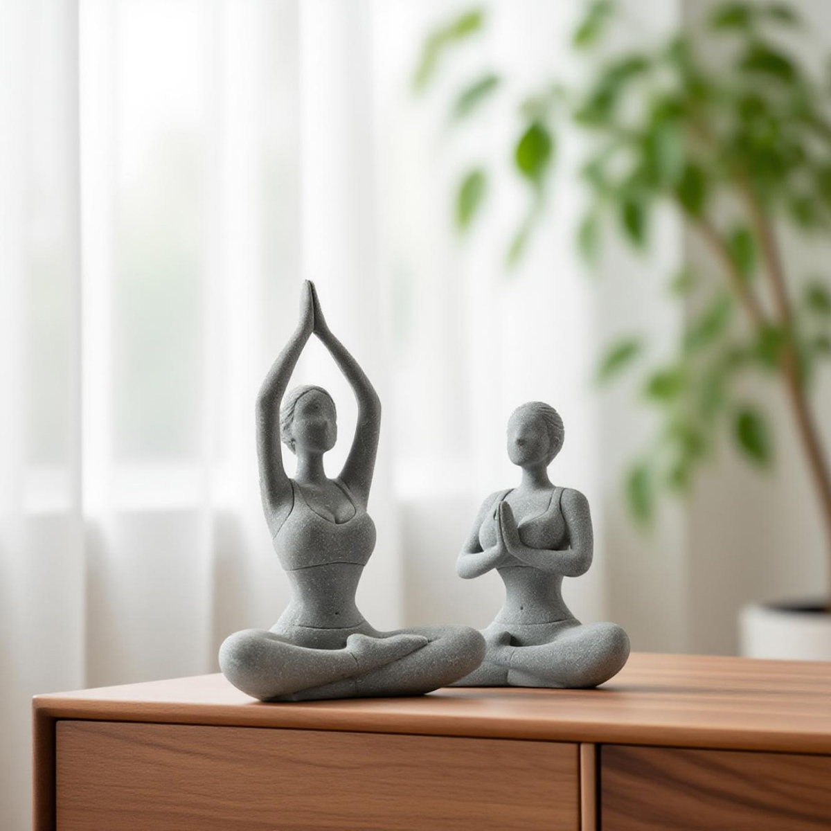 Tượng cô gái tập Yoga đá sa thạch ST221
