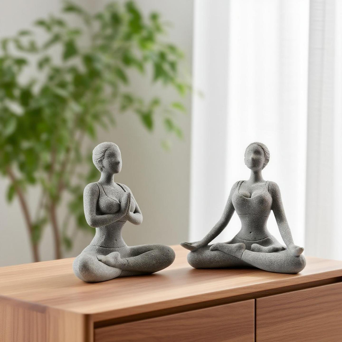Tượng cô gái tập Yoga đá sa thạch ST221
