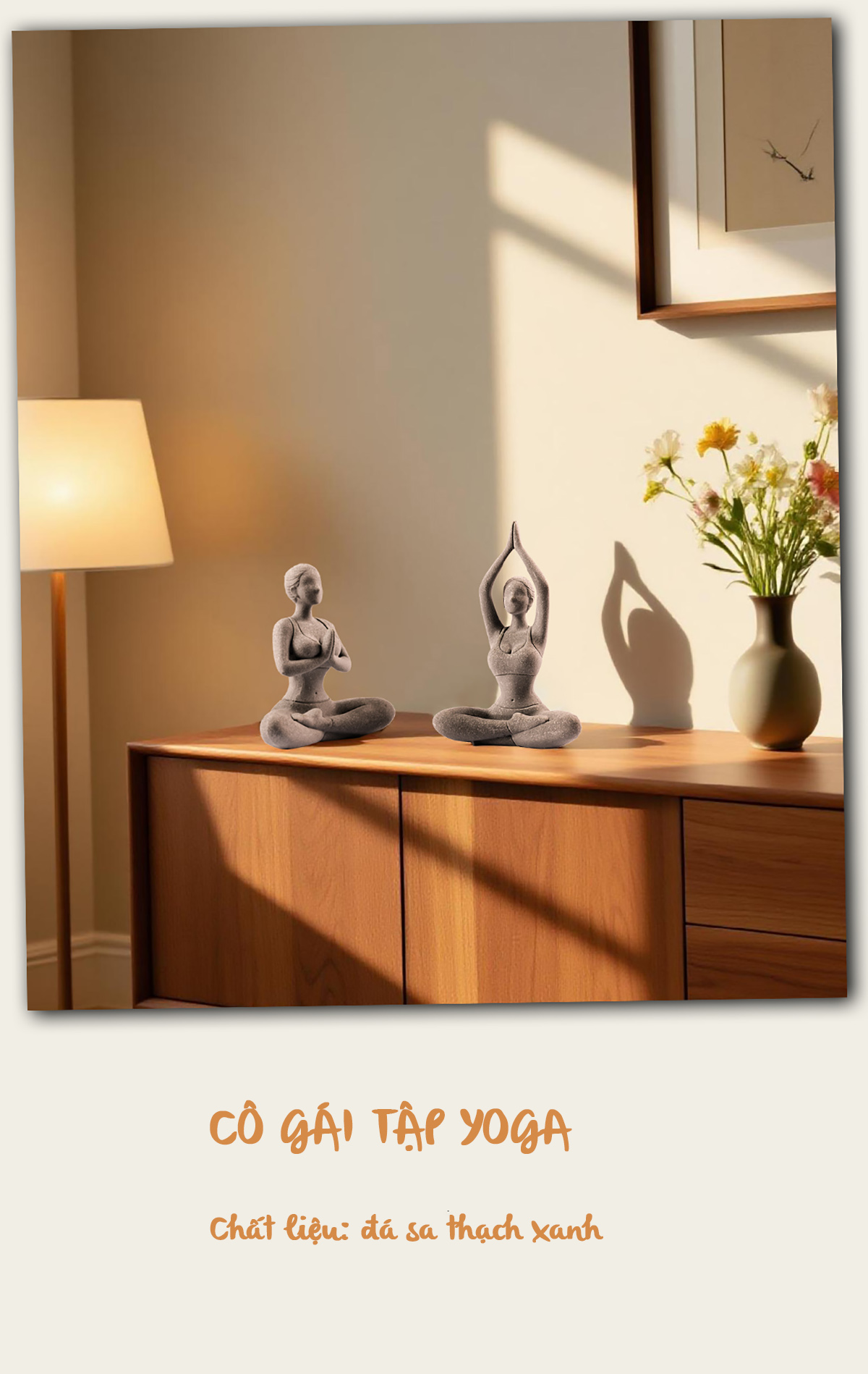 Tượng cô gái tập Yoga đá sa thạch ST221