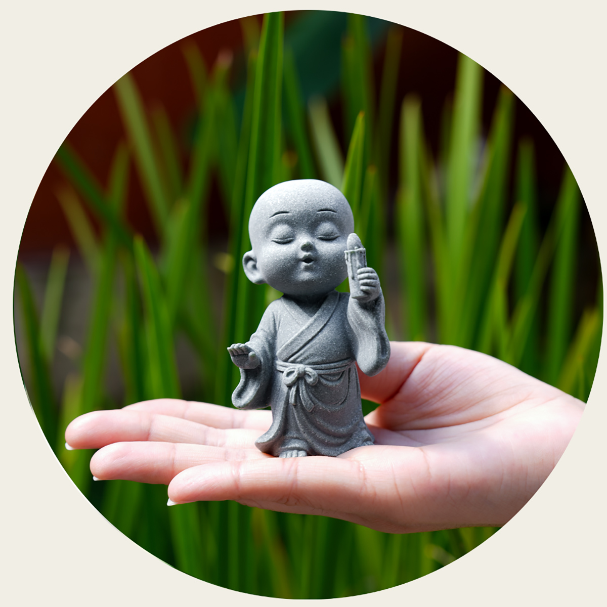 Tượng chú tiểu thiền tịnh đá sa thạch