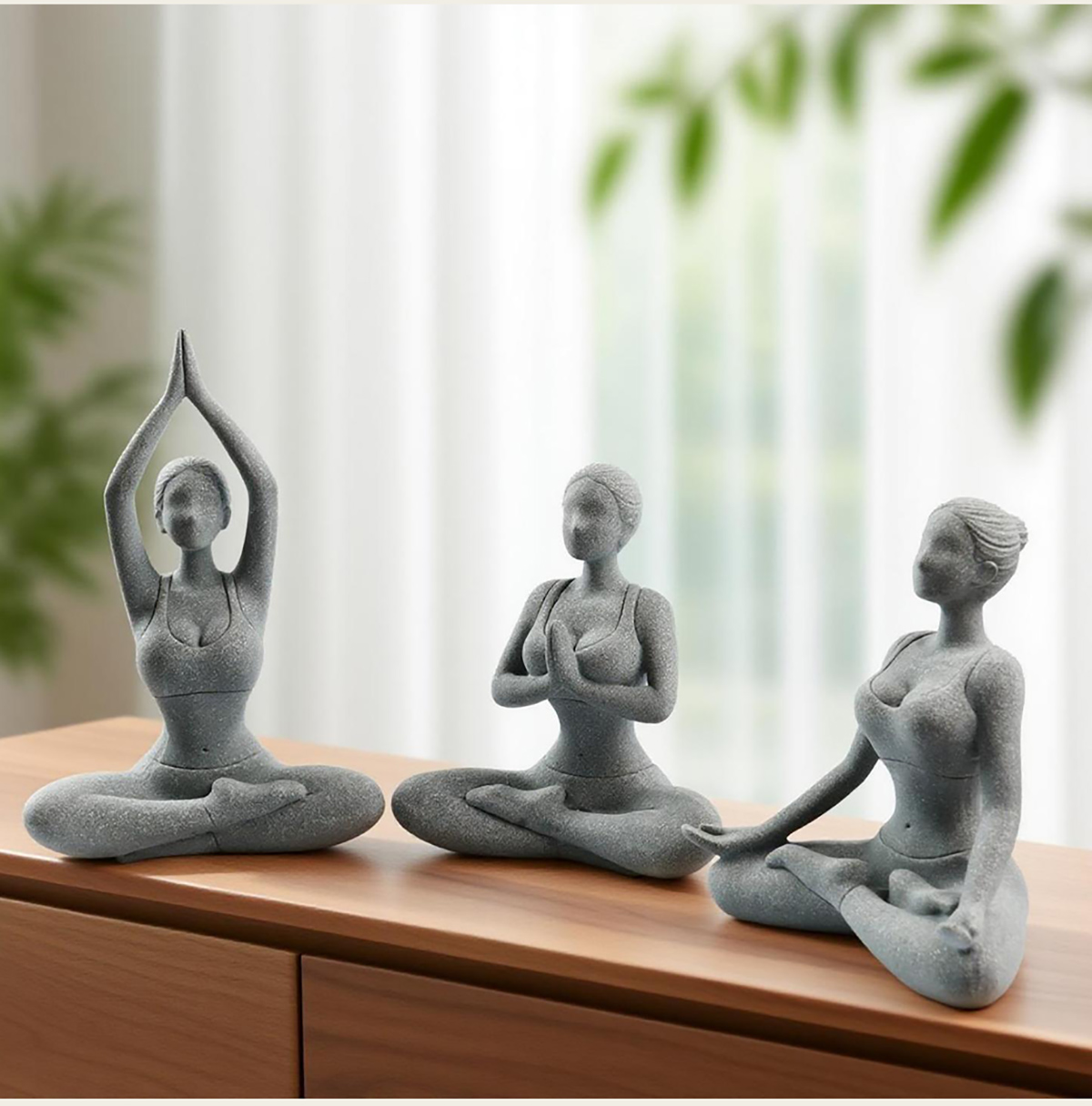 Tượng cô gái tập Yoga đá sa thạch ST221