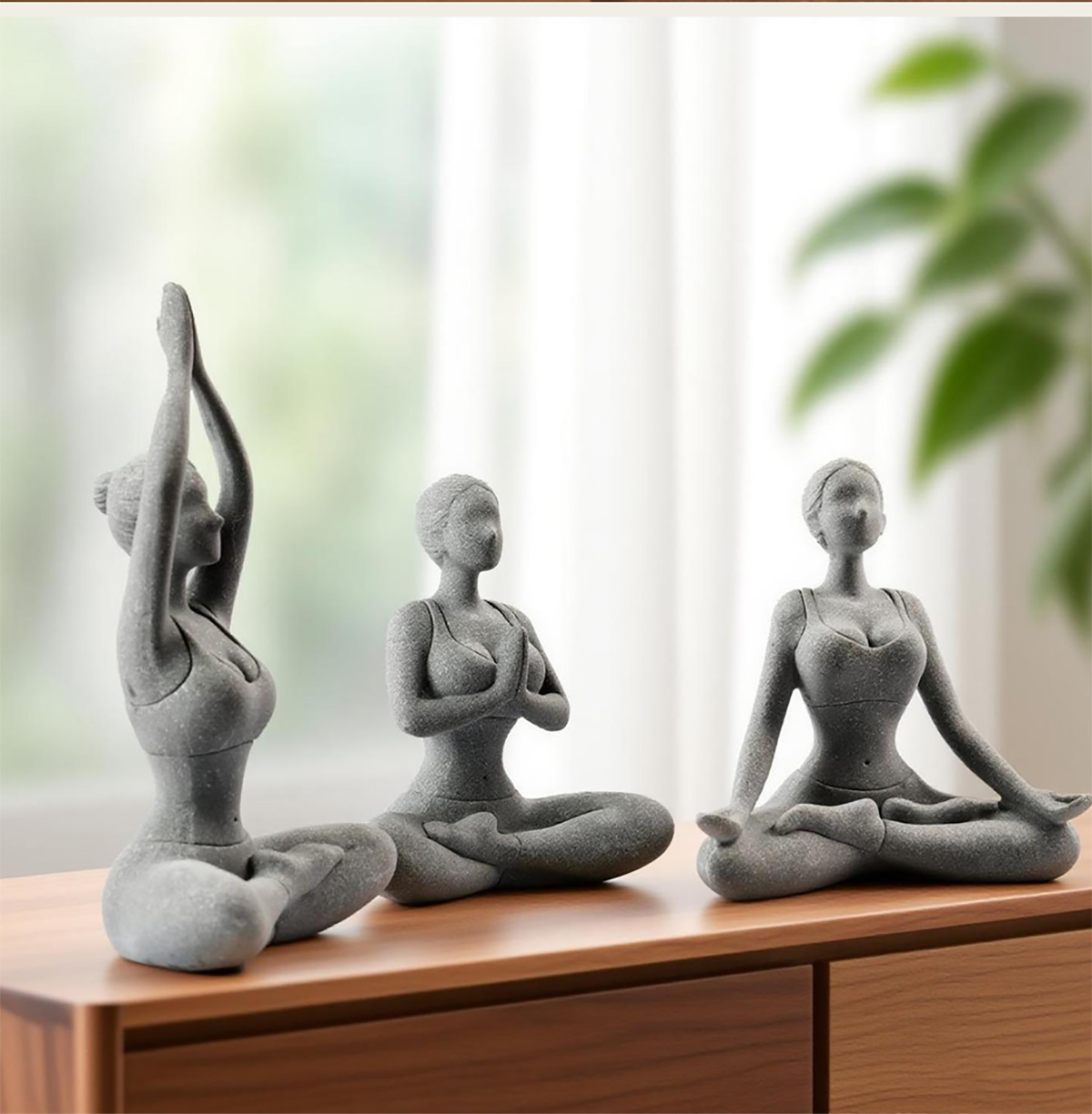 Tượng cô gái tập Yoga đá sa thạch ST221