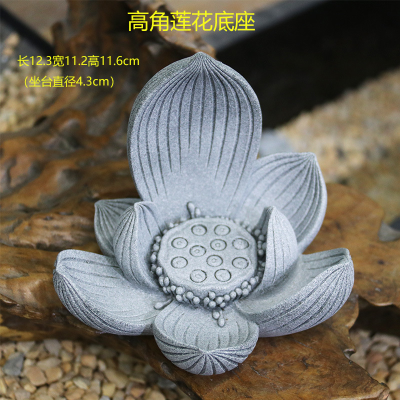 Tượng đế ngồi, đài sen đá sa thạch
