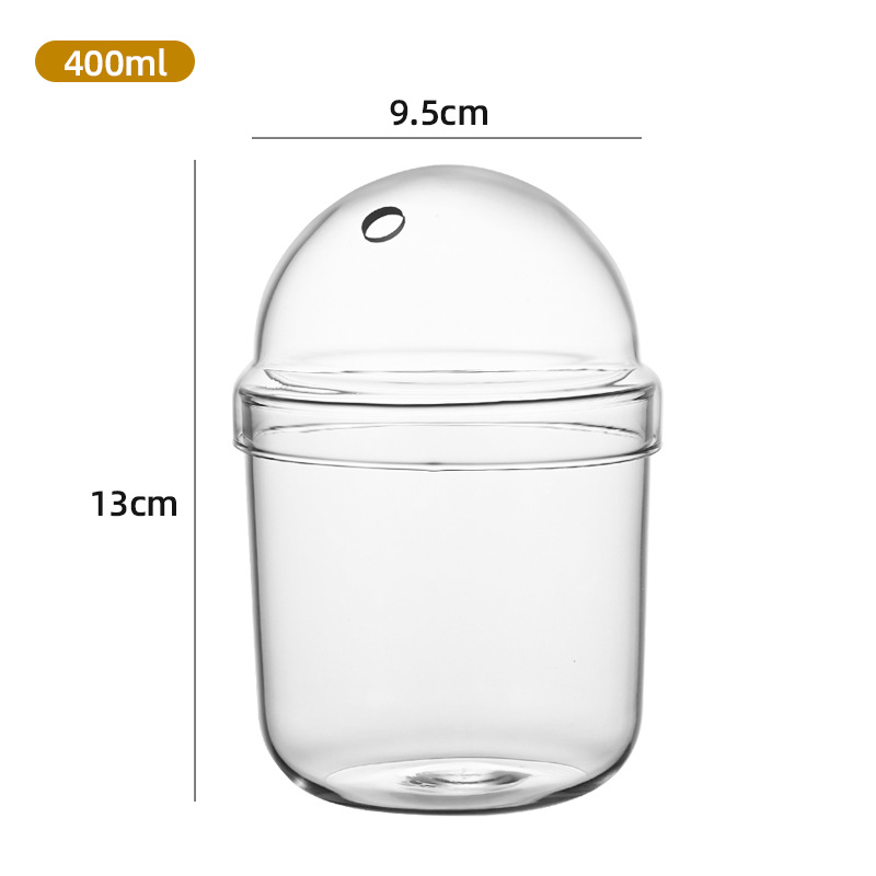 Bình thủy tinh nắp cầu 13cm