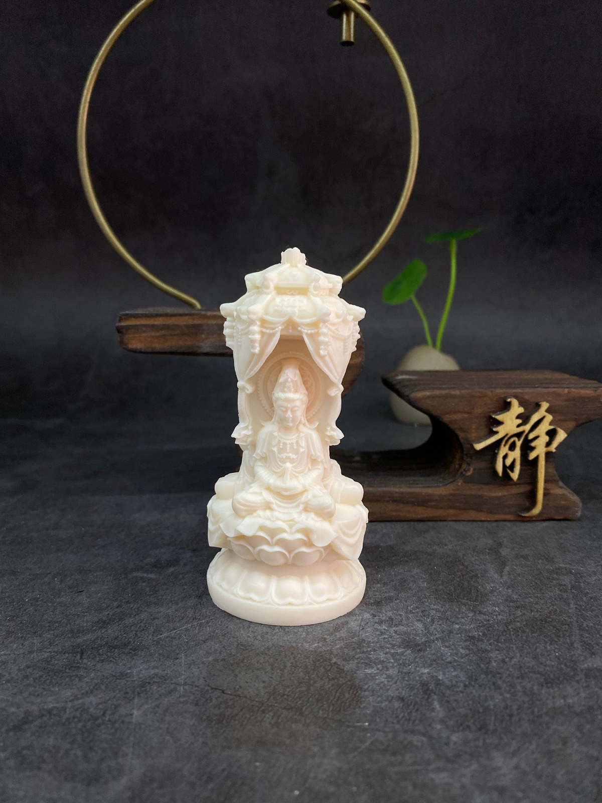 Tượng tây phương tam thánh phật chất liệu quả ngà QNV.PVN2296